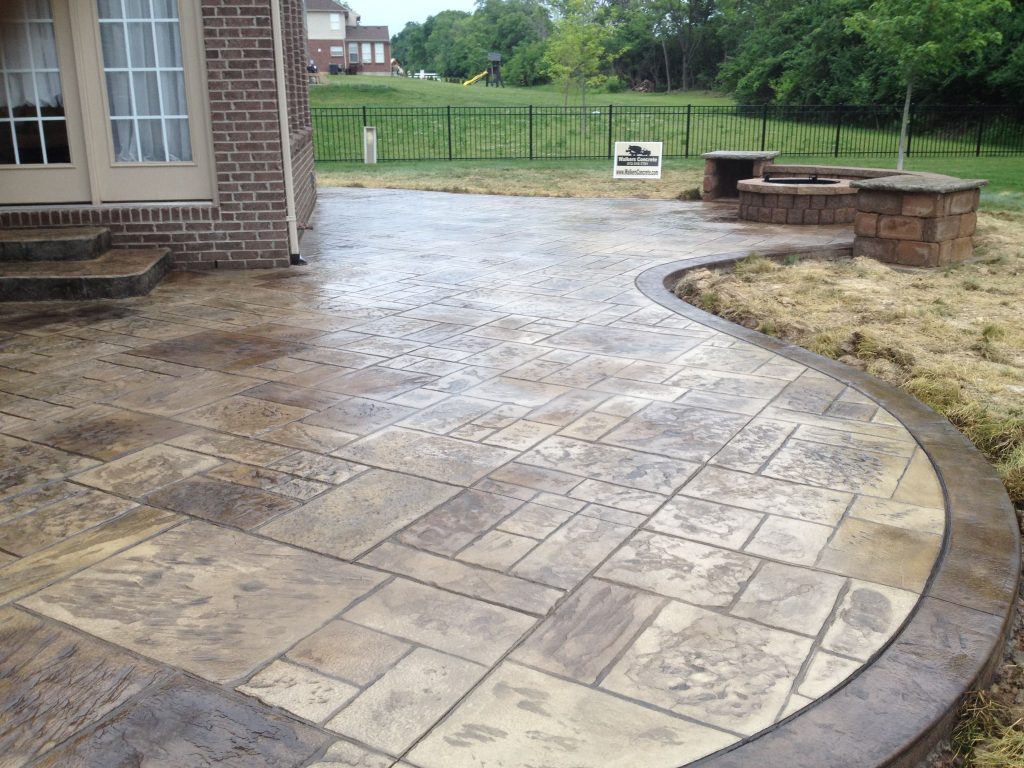 Stamped concrete patio